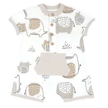 Salopeta bebe Chicco, pantaloni scurti, Bej Cu Model, 51323-66MFCI