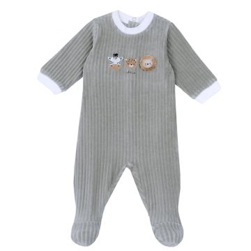 Salopeta bebelusi Chicco din velur, Verde deschis, 00735-69MFCI