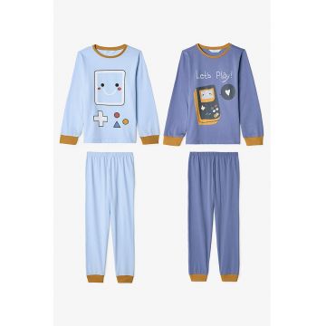 Set de pijama cu pantaloni lungi si imprimeu