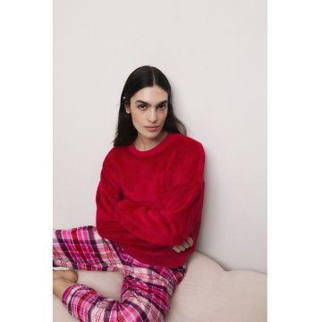 Bluza de pijama din fleece - Rosu