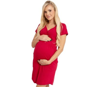 Camasa alaptat, Ismena, Din bumbac, Cu capse pe mijloc, Masura XXL, Burgundy