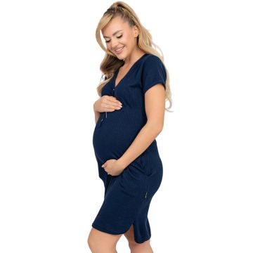 Camasa alaptat, Mona, Din bumbac, Cu capse pe mijloc, Masura XL, Navy