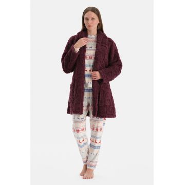 Halat de baie cu inimi - Violet tyrian