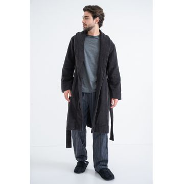 Halat de bumbac cu cordon in talie