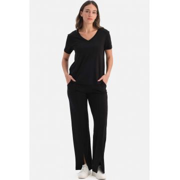 Pantaloni de pijama cu snur de ajustare - Negru