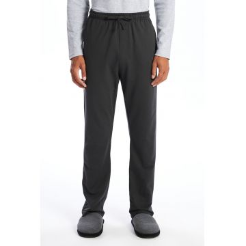 Pantaloni de pijama drepti cu snur - Gri inchis