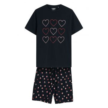Pijama barbati Sweet  negru-roz