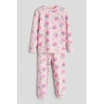 Pijama cu maneci lungi - Roz pastel
