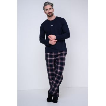 Pijama cu model in carouri - Rosu/Bleumarin