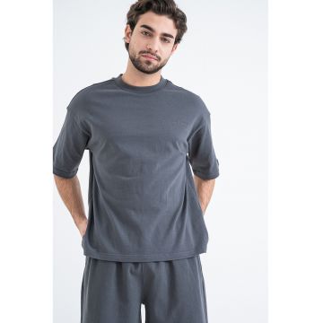 Pijama de bumbac cu maneci scurte