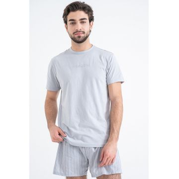 Pijama de bumbac cu pantaloni scurti