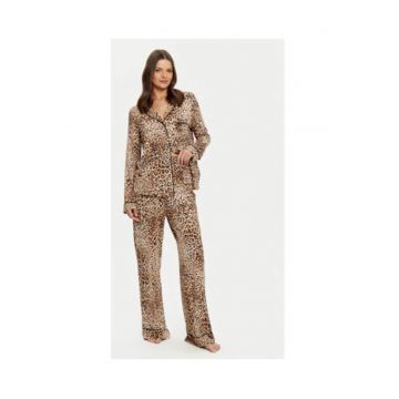 Pijama din amestec de modal cu model animal print