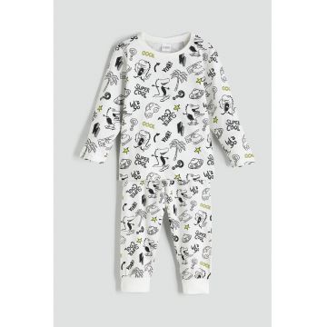 Pijama lunga cu imprimeu grafic