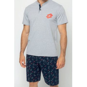 Pijama scurta cu imprimeu - Gri