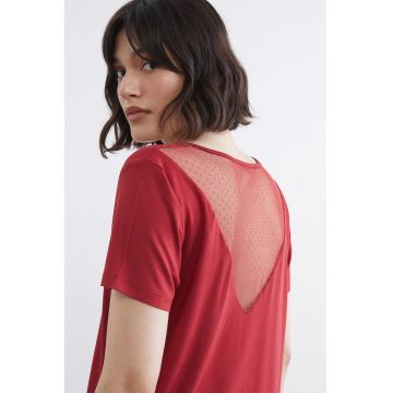 Pijama uni cu croiala lejera - Caramiziu