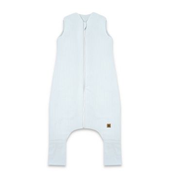 Sac de dormit, MimiNu, Premium, Cu picioruse, De iarna, Din bumbac interlock certificat Oeko Tex Standard 100, Cu fermoar, 1 - 2.5 ani, S, Soft Blue