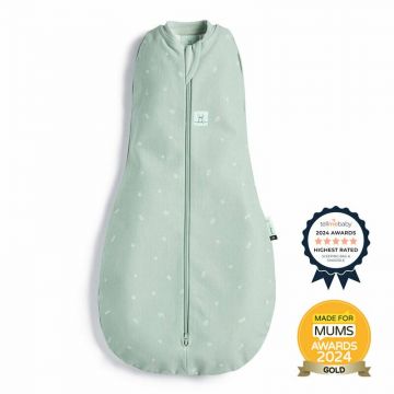 Sistem de infasat si sac de dormit, ErgoPouch, 2 in 1, 3-6 luni, 6-8 kg, TOG 0.2, Bumbac organic, Fermoar bidirectional, Transformabil, Lavabil la masina, Certificat non-toxic, Premiat in Australia, Verde