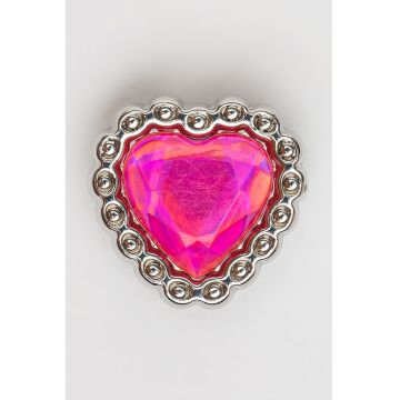 Talisman in forma de inima Jibbitz™ - Fucsia/Argintiu