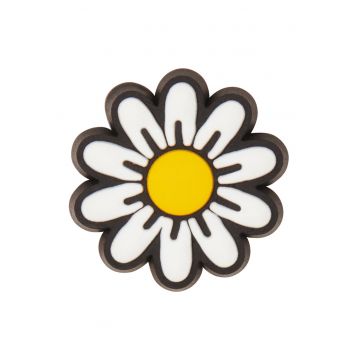 Talismane in forma de floare pentru saboti Jibbitz - Alb/Negru/Galben