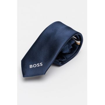 Cravata cu logo - Bleumarin -