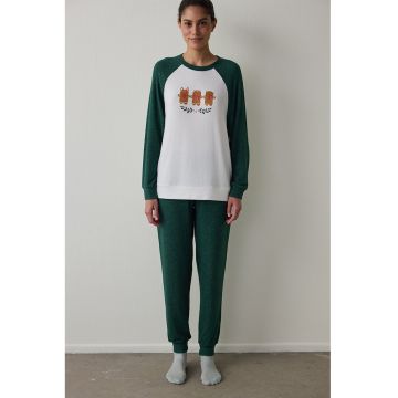 Pantaloni lungi de pijama - Verde englez