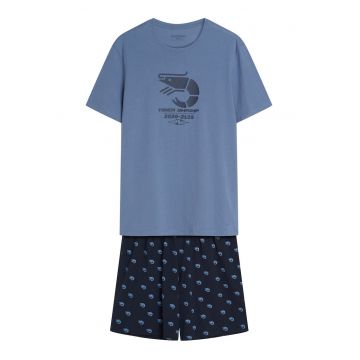 Pijama barbati - Albastru-gri - Brad Hendersom - Albastru