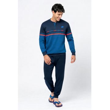 Pijama barbati  LP2127 - set 2 piese - bumbac - Albastru