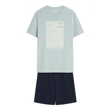 Pijama barbati - Verde deschis-marin - Brook - Verde