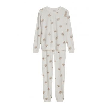 Pijama dama alb crem Cervia - Floral