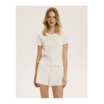 Pijama dama - Alb crem - inimioare - Intimacy - Inimioare