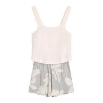 Pijama dama albastru turcoaz Roya - Floral