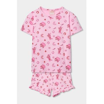 Pijama scurta cu imprimeu - Roz pastel
