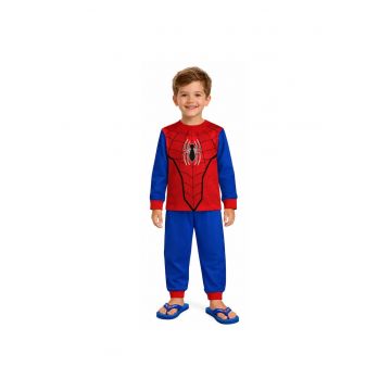 Pijamale copii  Spiderman MV40M7601 - set 2 piese din bumbac Rosu - Albastru - Rosu/Albastru