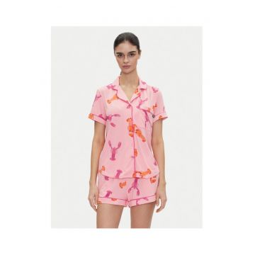 Pijamale scuret de dama  roz - moale