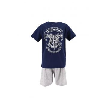 Pijamale scurte copii Harry Potter gri/albastru 10 ani