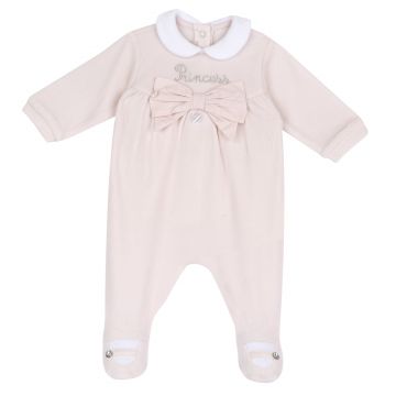 Salopeta bebe Chicco din velur cu deschidere la scutec, Roz, 01749-70MFCI