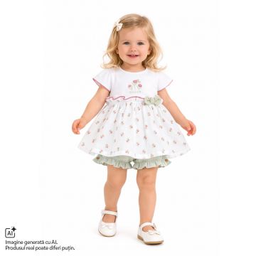 Salopeta bebelusi Chicco, Alb cu albastru, 01289-70MFCI