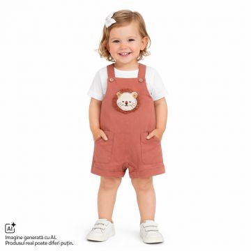 Salopeta bebelusi Chicco cu bretele, Rosu, 01381-70MFCO