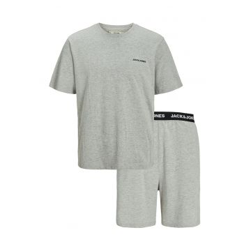 Set de casa din bumbac - 2 piese - Gri deschis melange