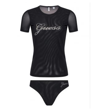 Set pijamale dama  negru - din material moale