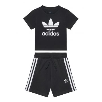 Set tricou si pantaloni scurti unisex -  negru