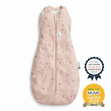 Sistem de infasat si sac de dormit, ErgoPouch, 2 in 1, 0-3 luni, 3-6 kg, TOG 0.2, Bumbac organic, Fermoar bidirectional, Transformabil, Lavabil la masina, Certificat non-toxic, Premiat in Australia, Model musetel, Roz