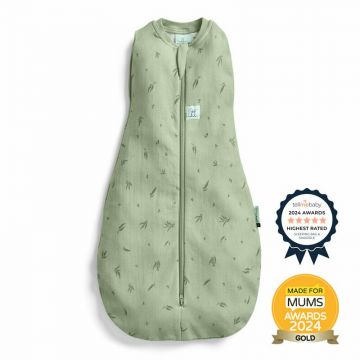 Sistem de infasat si sac de dormit, ErgoPouch, 2 in 1, 0-3 luni, 3-6 kg, TOG 0.2, Bumbac organic, Fermoar bidirectional, Transformabil, Lavabil la masina, Certificat non-toxic, Premiat in Australia, Model Willow, Verde