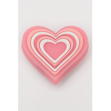 Talisman in forma de inima - pentru saboti - Alb/Roz deschis