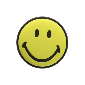 Talisman Smiley Face pentru saboti Jibbitz - Negru/Galben