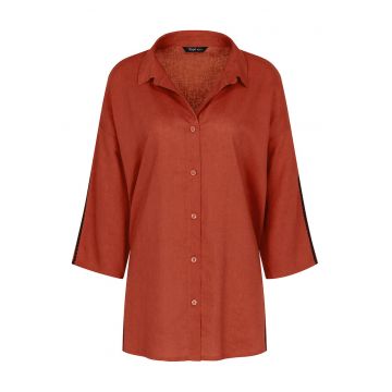 Camasa de pijama dama -  portocaliu - 55% in - 45% viscoza