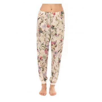 Pantaloni lungi de pijama cu model floral