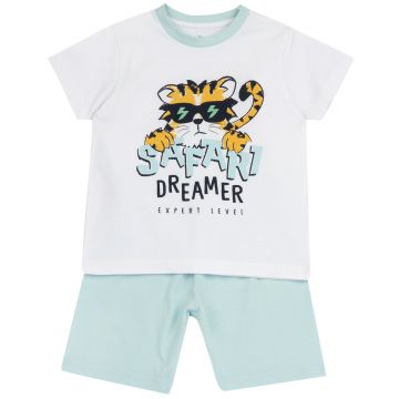 Pijama copii Chicco, alb cu model, 01501-70MC