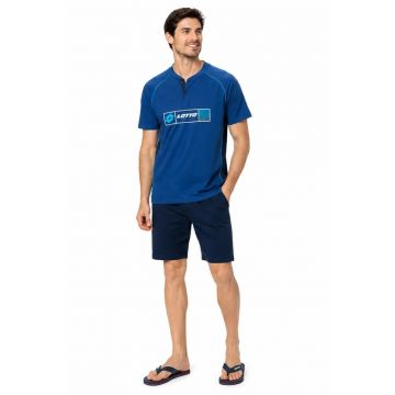 Pijama cu imprimeu logo - Albastru inchis - Albastru inchis