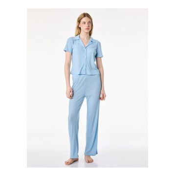 Pijama cu striatii - Albastru lavanda